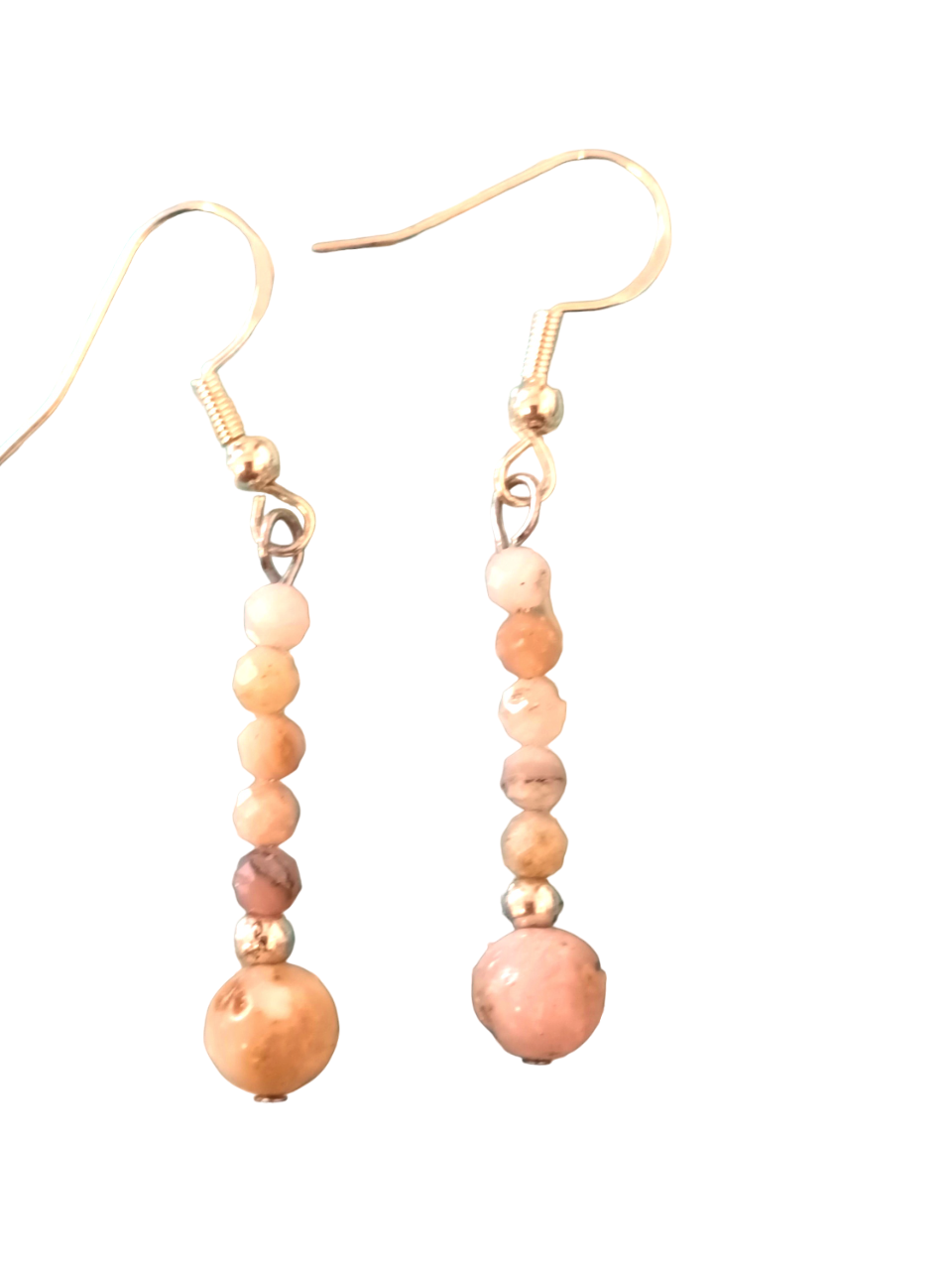 Boucles d'oreilles en opale rose