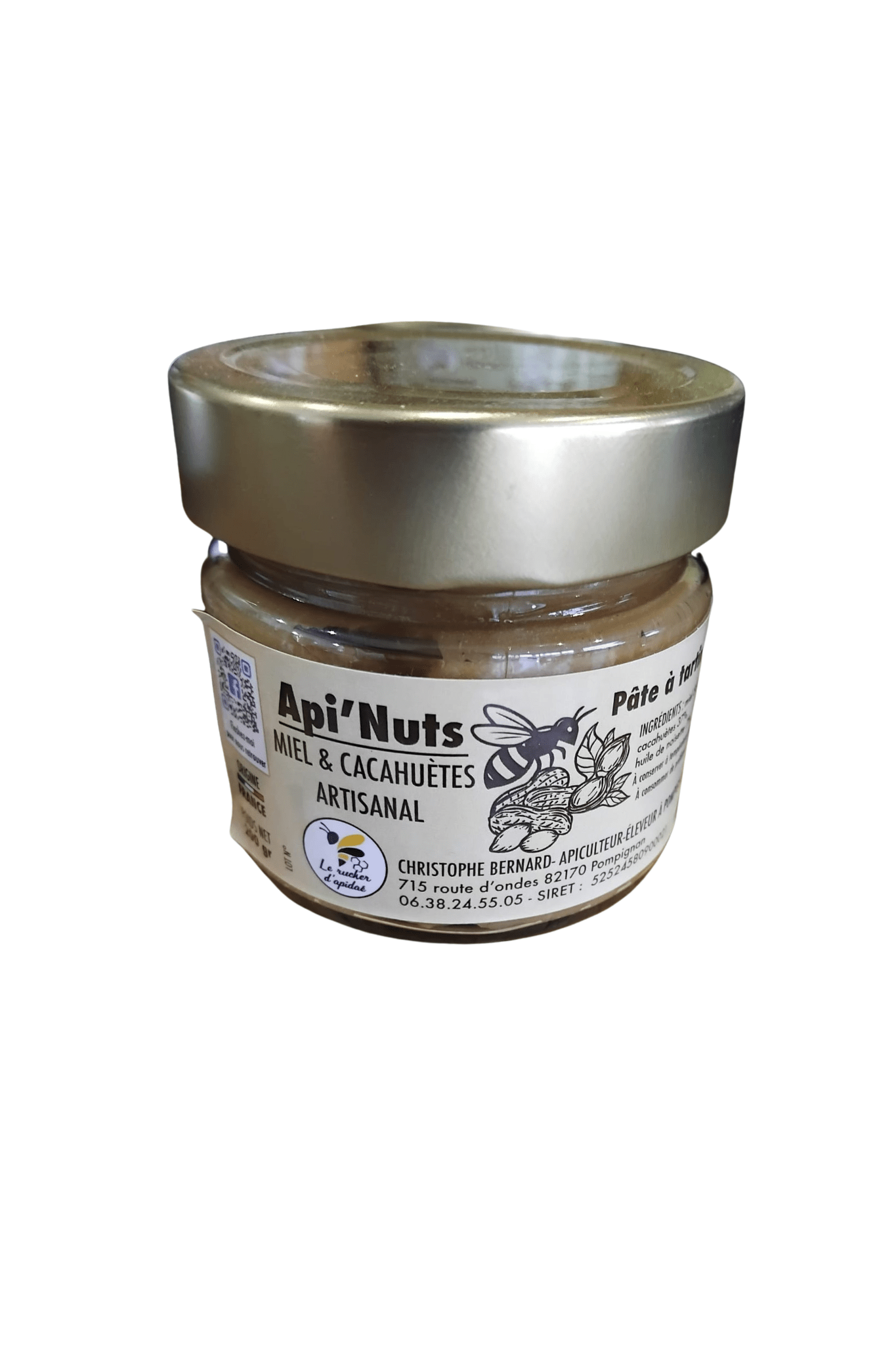 Api'nuts - Pâte à tartiner miel & cacahuète